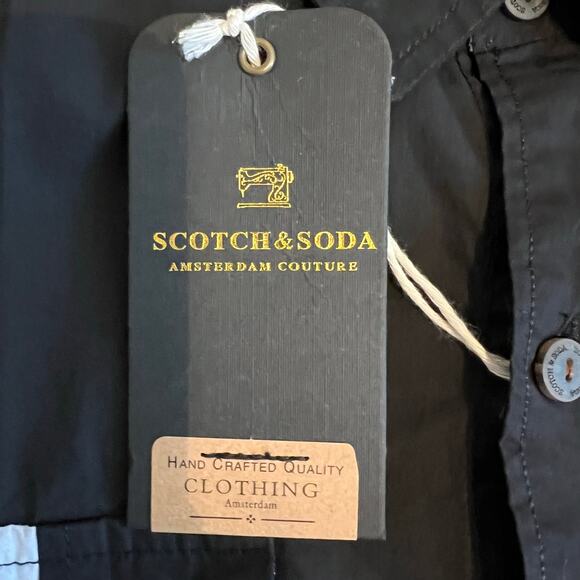 Scotch & Soda Black with White Trim Button Long Sleeve Cotton Size Large - Picture 4 of 6